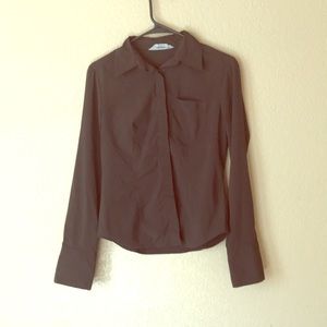 Chocolate brown express women’s button up